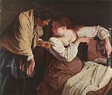 Orazio Gentleschi Two Women with a Mirror painting